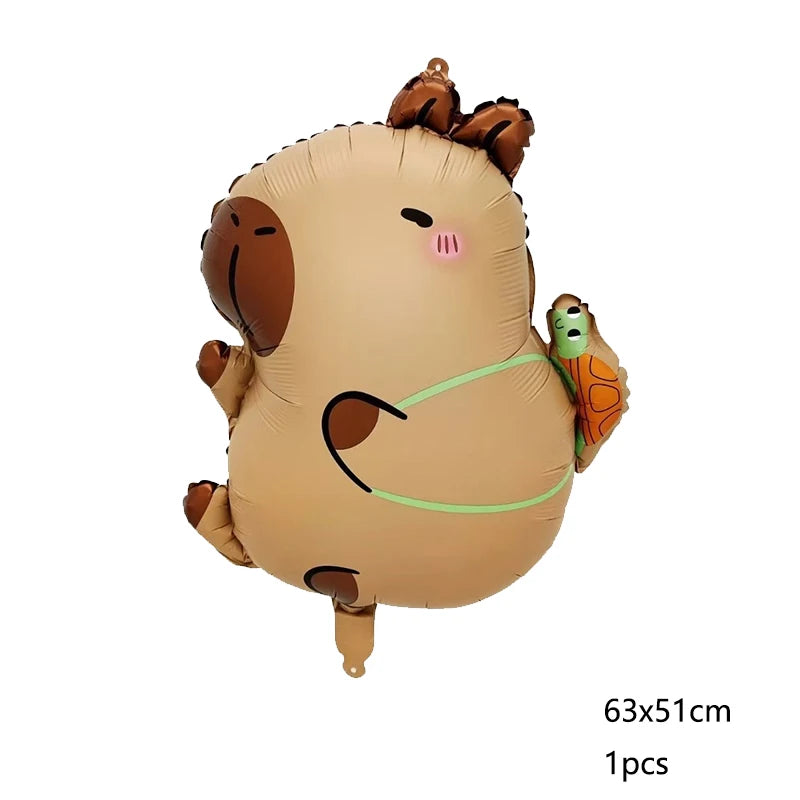 Cute Cartoon Capybara Balloon Capybara Birthday Party Decorations Caramel Foil Number Baby Shower Globos Gift Toys