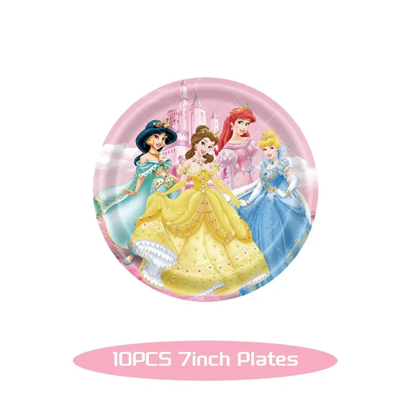 Princess Birthday Party Decorations Candy Gift Boxes Pink Princes Balloons Stickers Tableware Set Backdrop Party Favors Birthday