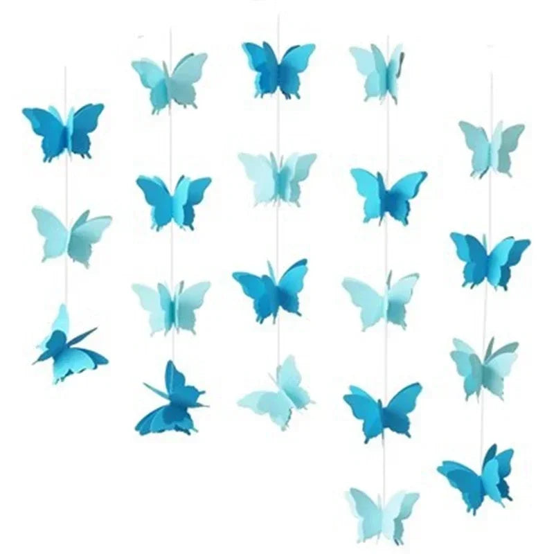 3D Schmetterling Papiergirlande – Bunte Wimpelkette für Geburtstag & Party | 2m