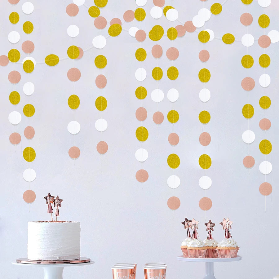 Birthday themed decoration supplies, including 1pc Happy Birthday banner, 1pc round pink flower, pink girl themed birthday party