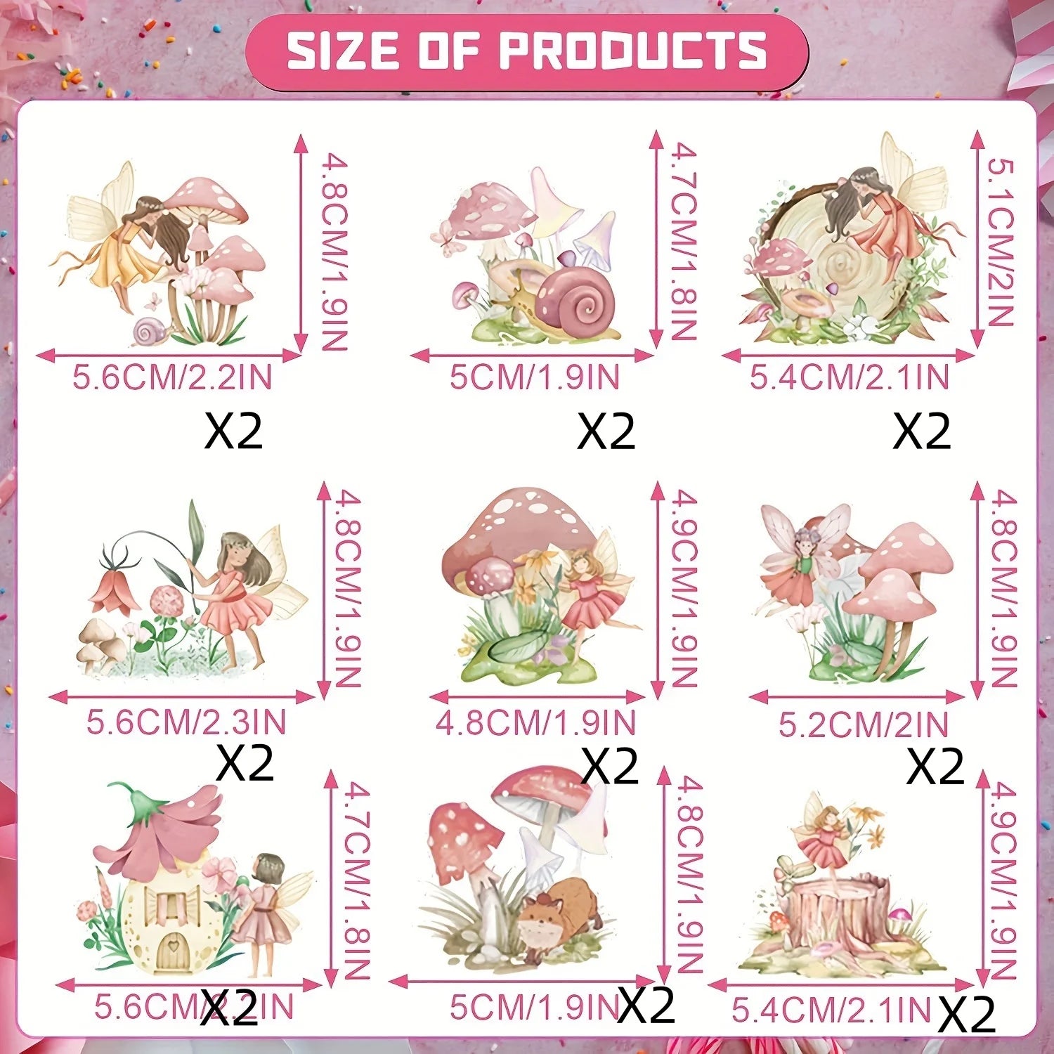 Blumen & Pilz Cake Topper Set – 18-teilig | Cupcake Deko für Geburtstag, Babyparty & Hochzeit