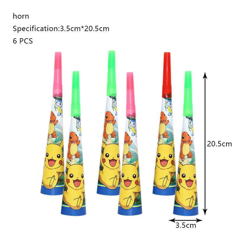 Pokemon Birthday Party Decoration New Ligntning Pikachu Balloon Kid Event Supplies Disposable Tableware Banner Backdrop Plate