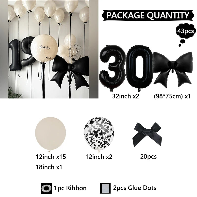 Schleifenballon Set 32 Zoll – Latexballons mit Schleife für Geburtstag, Hochzeit & Babyparty