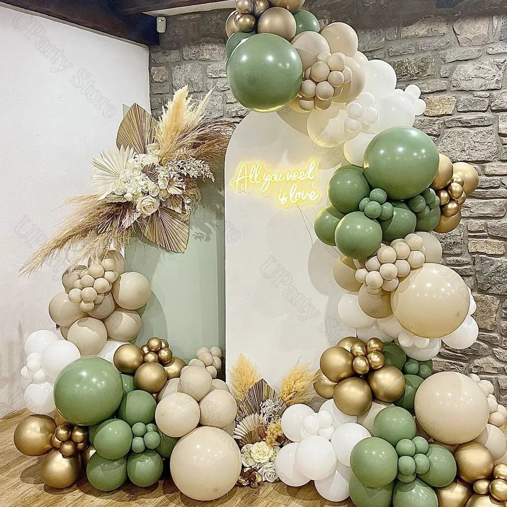Boho Ballon-Girlande – Naturtöne Sand, Apricot & Braun | Babyparty & Geburtstag