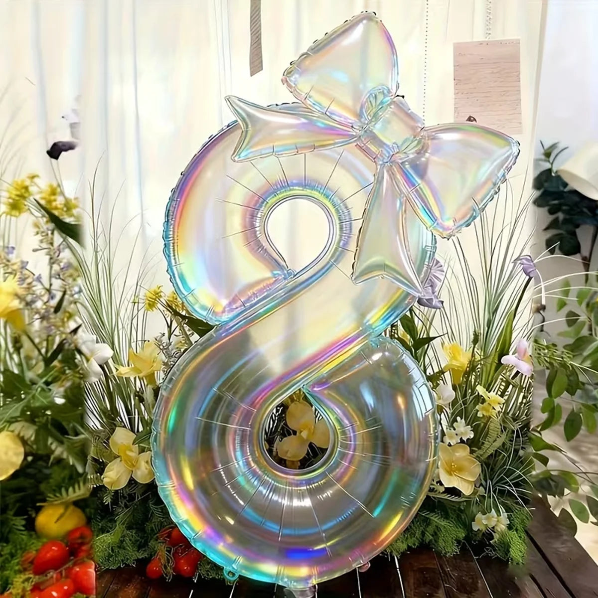 2er-Set Transparente Zahlenballons 0–9 mit Schleife – Geburtstag & Party Deko