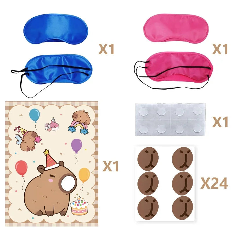 Capybara Birthday Party Decoration Happy Balloons Girl Tablecloth Tableware Surprises Cake Topper Accessories Banner Napkins Set
