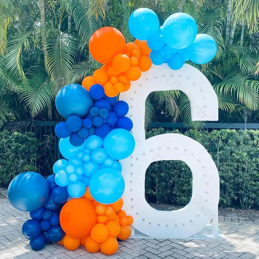 40er Luftballon-Set Orange & Blau – 25cm Latexballons für Geburtstag & Babyparty