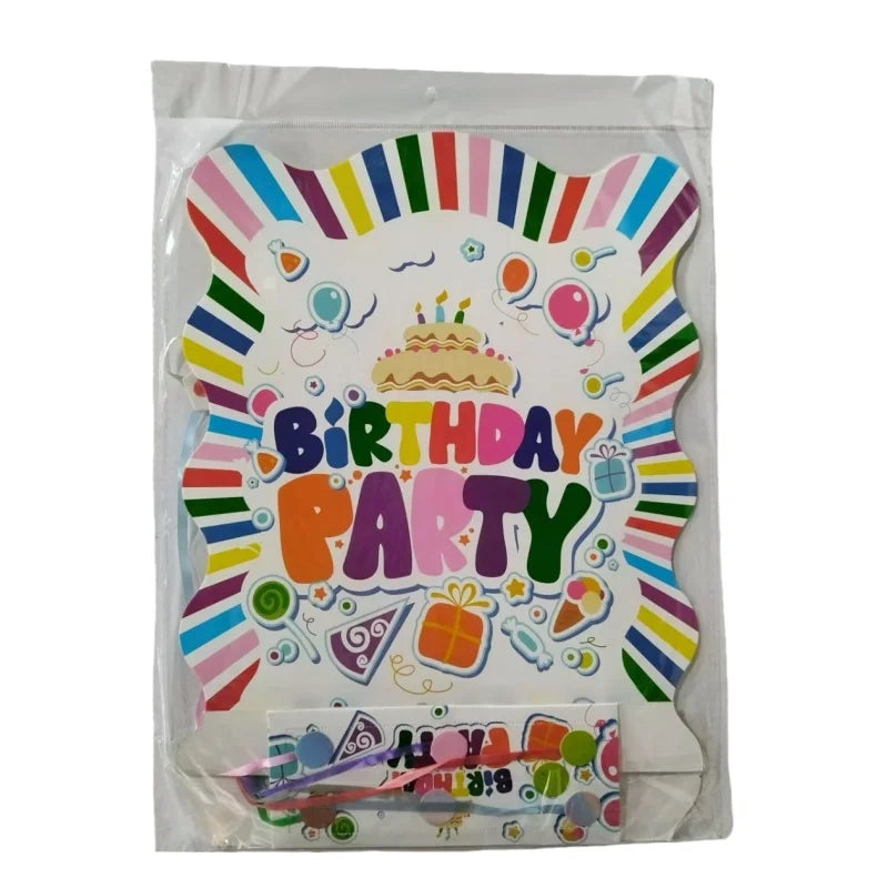 1Pcs Happy Birthday Theme Pinata Decoration Kids Girls Boy Favors Birthday Party Decorations Supplies DIY Paperboard Pinatas