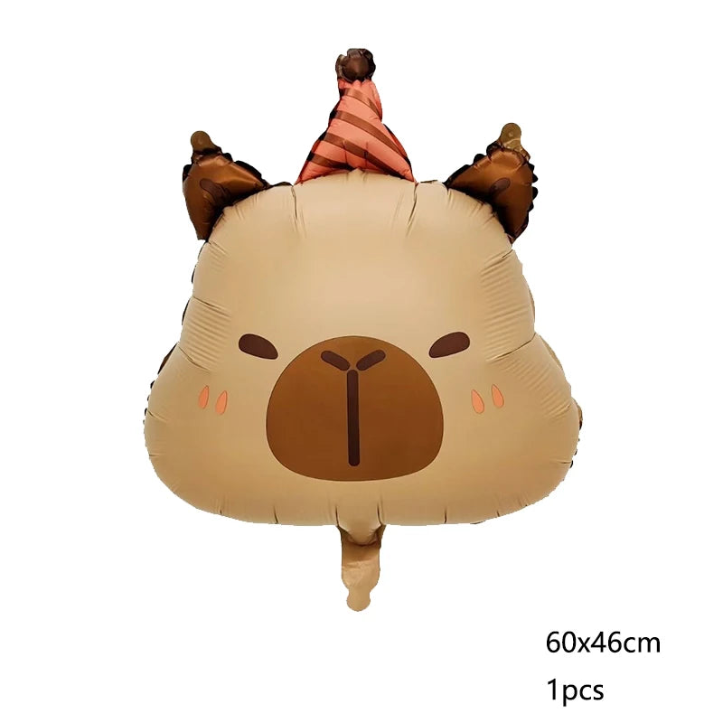 Cute Cartoon Capybara Balloon Capybara Birthday Party Decorations Caramel Foil Number Baby Shower Globos Gift Toys