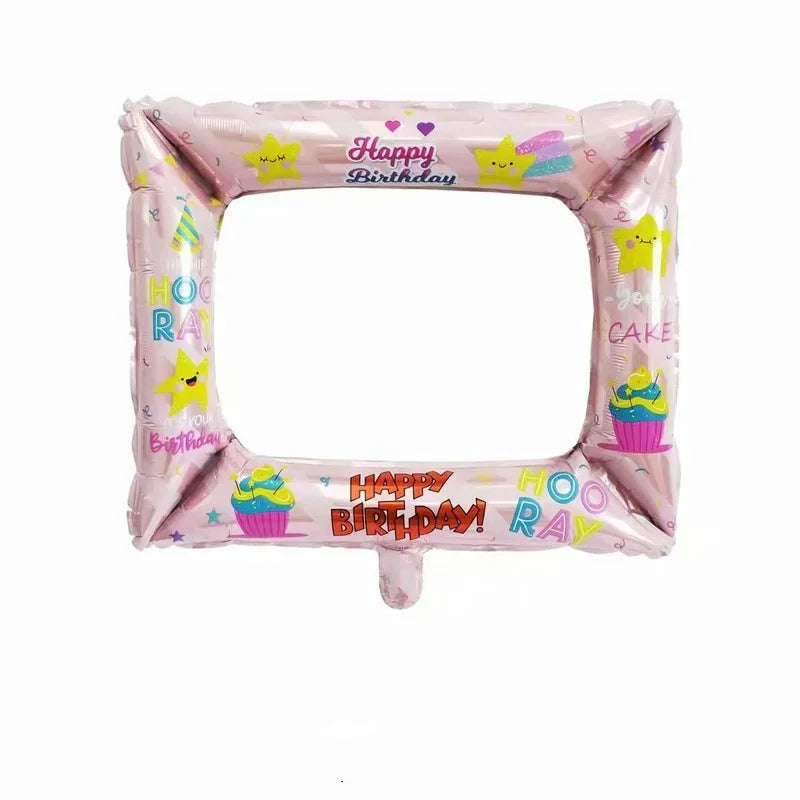 Happy Birthday Cake Balloons Large 3-Layer Color Candle Cake Balloons Bear Cake Ballon for Kid Birthday Party Baby Shower Decors