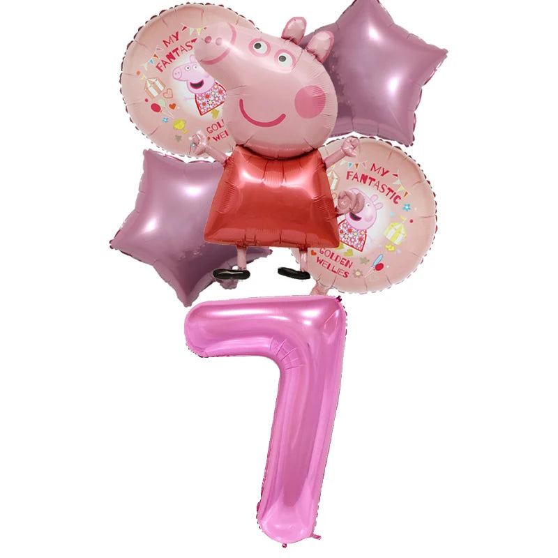 Peppa Pig Children Birthday Decorations Party Balloons Kawaii Cartoon Party Supplies Baby Shower Decorations Gender Reveal