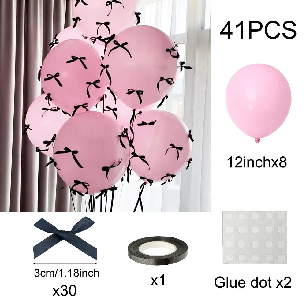 Schleifenballon Set aus Latex – Runde Ballons mit Mini-Schleife | Geburtstag, Hochzeit & Babyparty