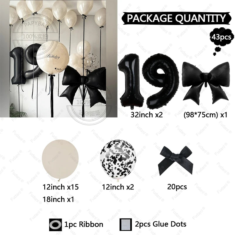 Schleifenballon Set 32 Zoll – Latexballons mit Schleife für Geburtstag, Hochzeit & Babyparty