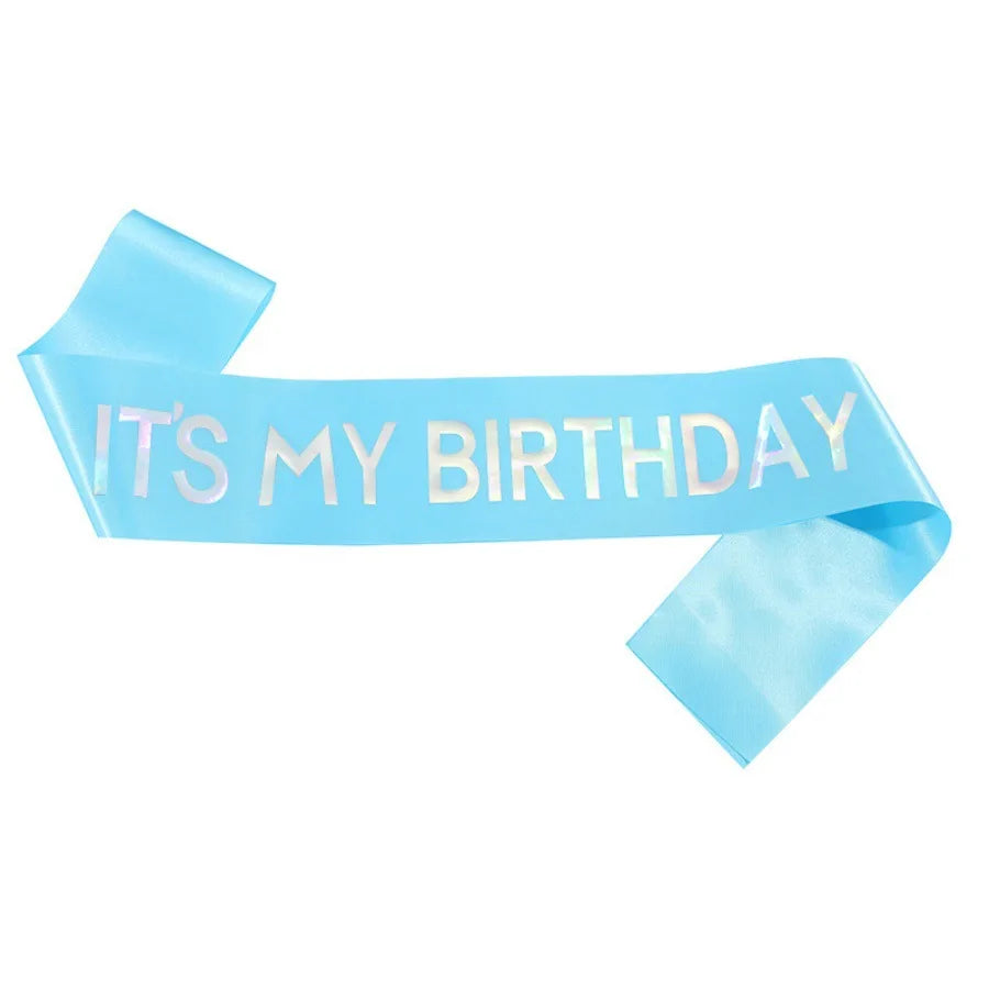 It's My Birthday Party Decoration with Strap, Etiquette Strap, Color Ding Cloth, Hot Stamped Belt, Ribbon