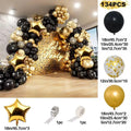 Black Gold Balloon Set Birthday Party Decor Balloon for Wedding Anniversary Graduation Holiday Celebration Home Backdrop Decor