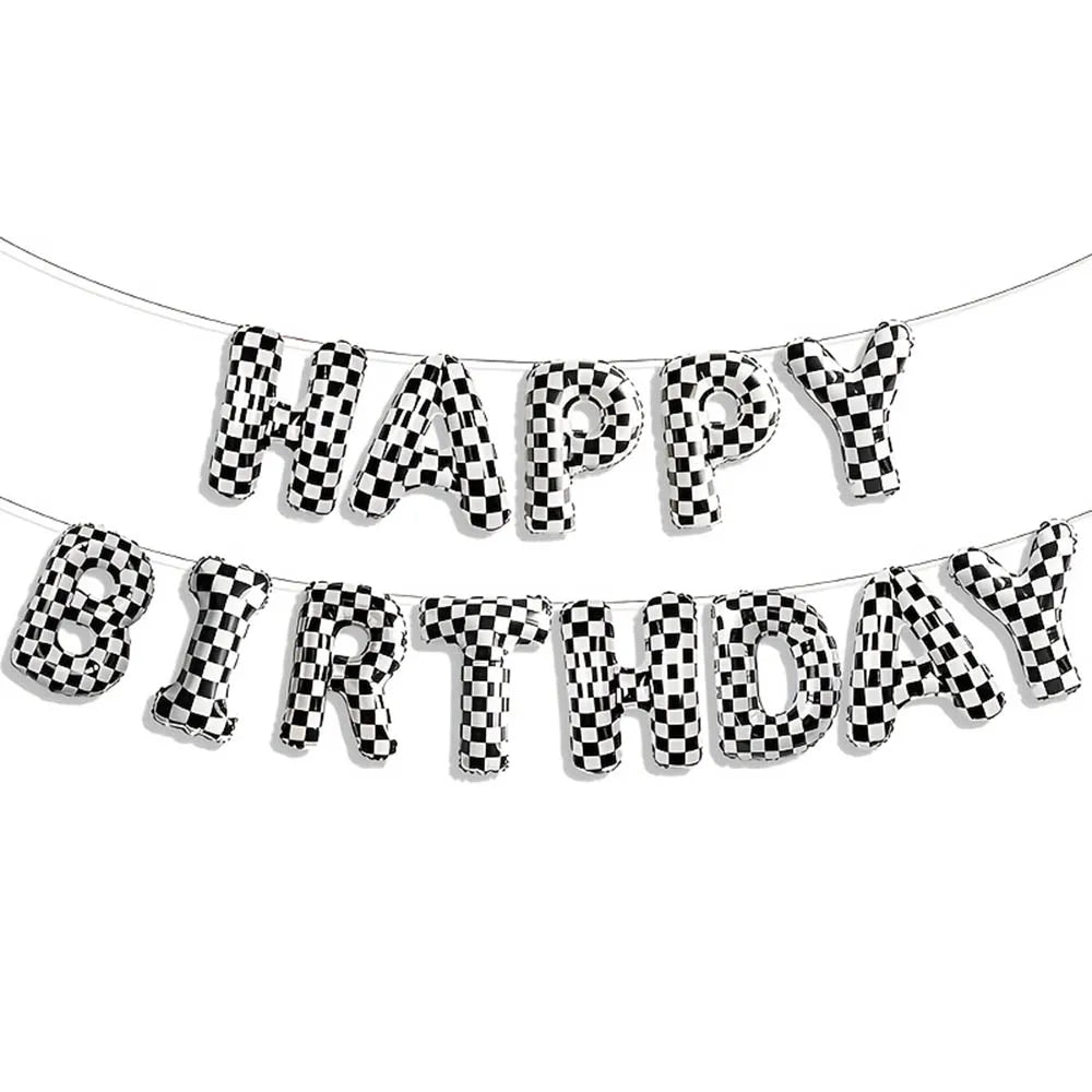 Racing Happy Birthday Ballon Set – Rennwagen Geburtstagsdeko | Folienballon Banner