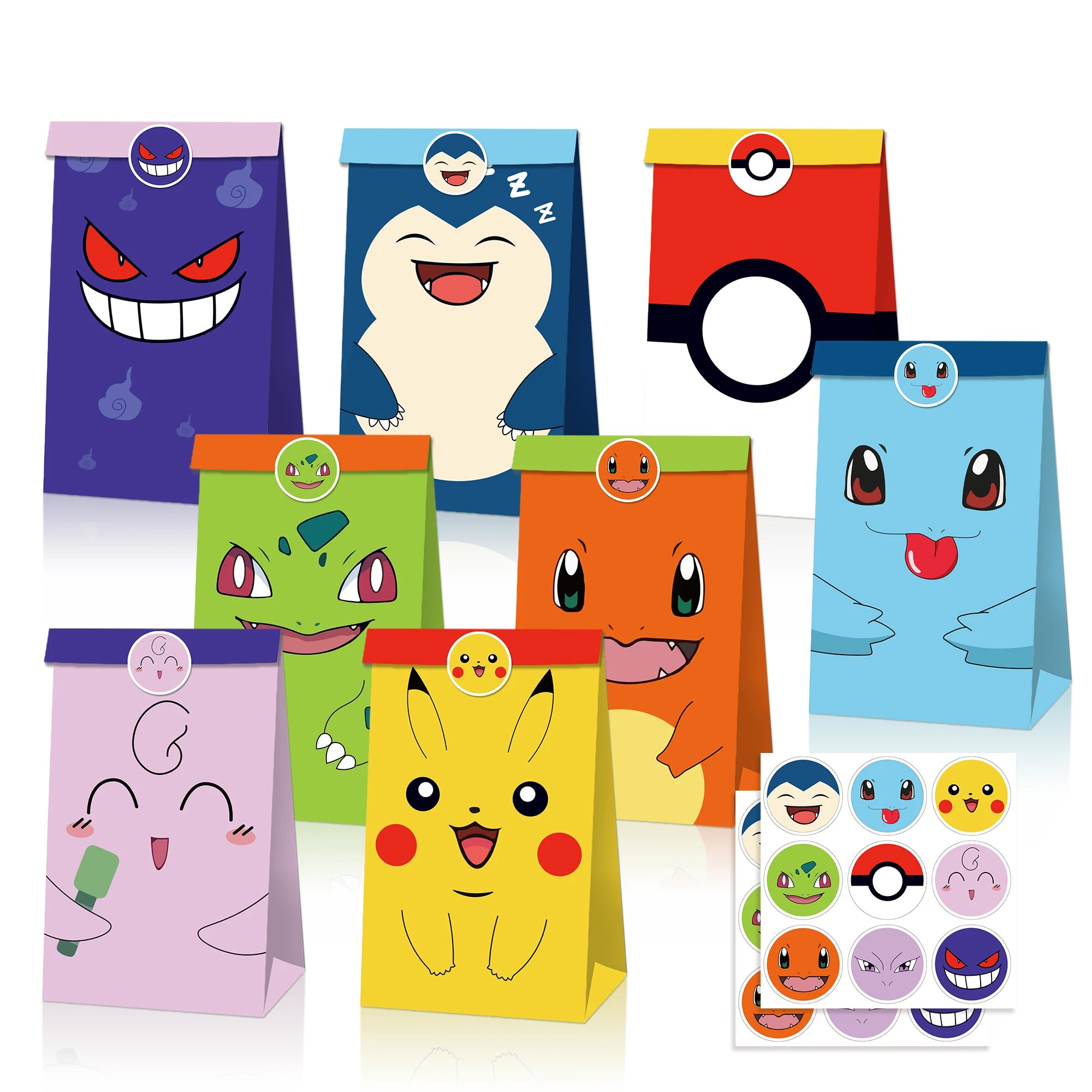 Pokemon Birthday Party Favors Birthday Party Gifts Bracelet sticker gift bag Key chaiSmall gifts for boys and girls gathering