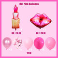 Pink Birthday Decorations, Pink Birthday Decorations, with Lipstick Balloons and Lip Gloss, Makeup Balloons for Girls’ Parties