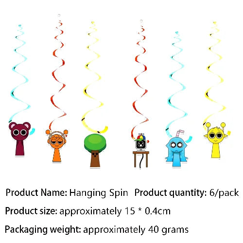 Sprunki Birthday Party Decorations Balloons Backdrop Banners Tableware Set Tablecloth Cups Plates Straws Kids Party Supplies