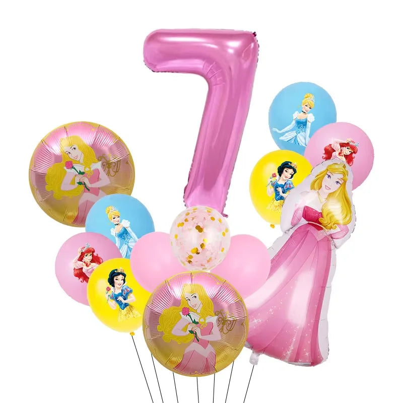 Princess Birthday Party Decorations Candy Gift Boxes Pink Princes Balloons Stickers Tableware Set Backdrop Party Favors Birthday
