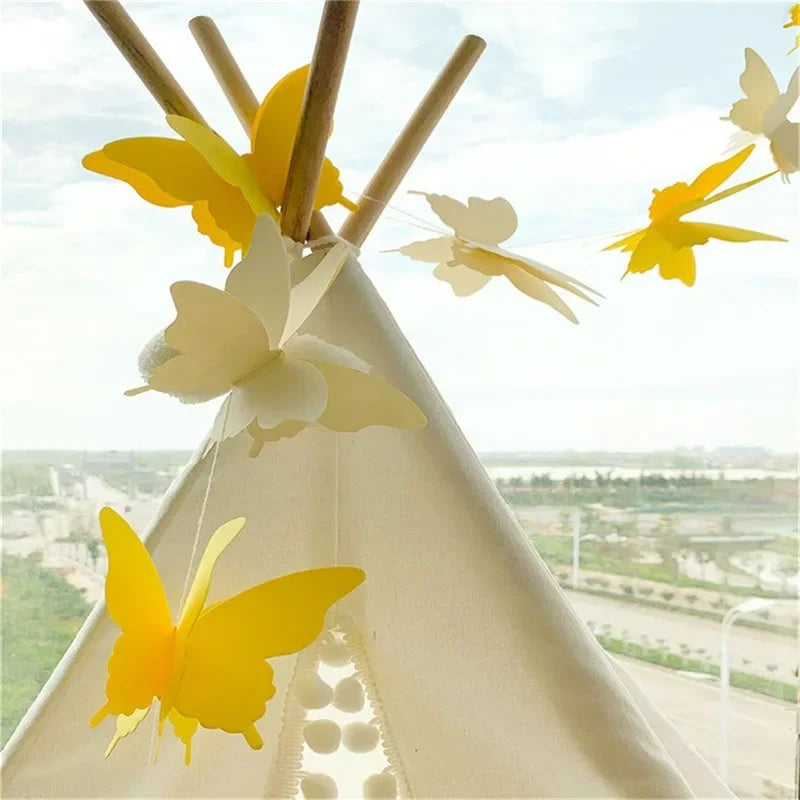 3D Schmetterling Papiergirlande – Bunte Wimpelkette für Geburtstag & Party | 2m