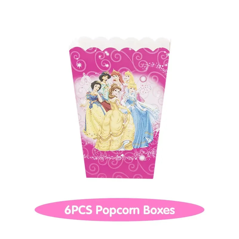Princess Birthday Party Decorations Candy Gift Boxes Pink Princes Balloons Stickers Tableware Set Backdrop Party Favors Birthday