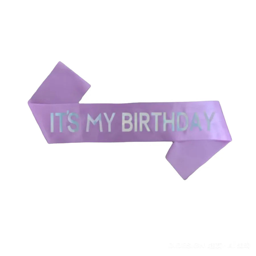 It's My Birthday Party Decoration with Strap, Etiquette Strap, Color Ding Cloth, Hot Stamped Belt, Ribbon