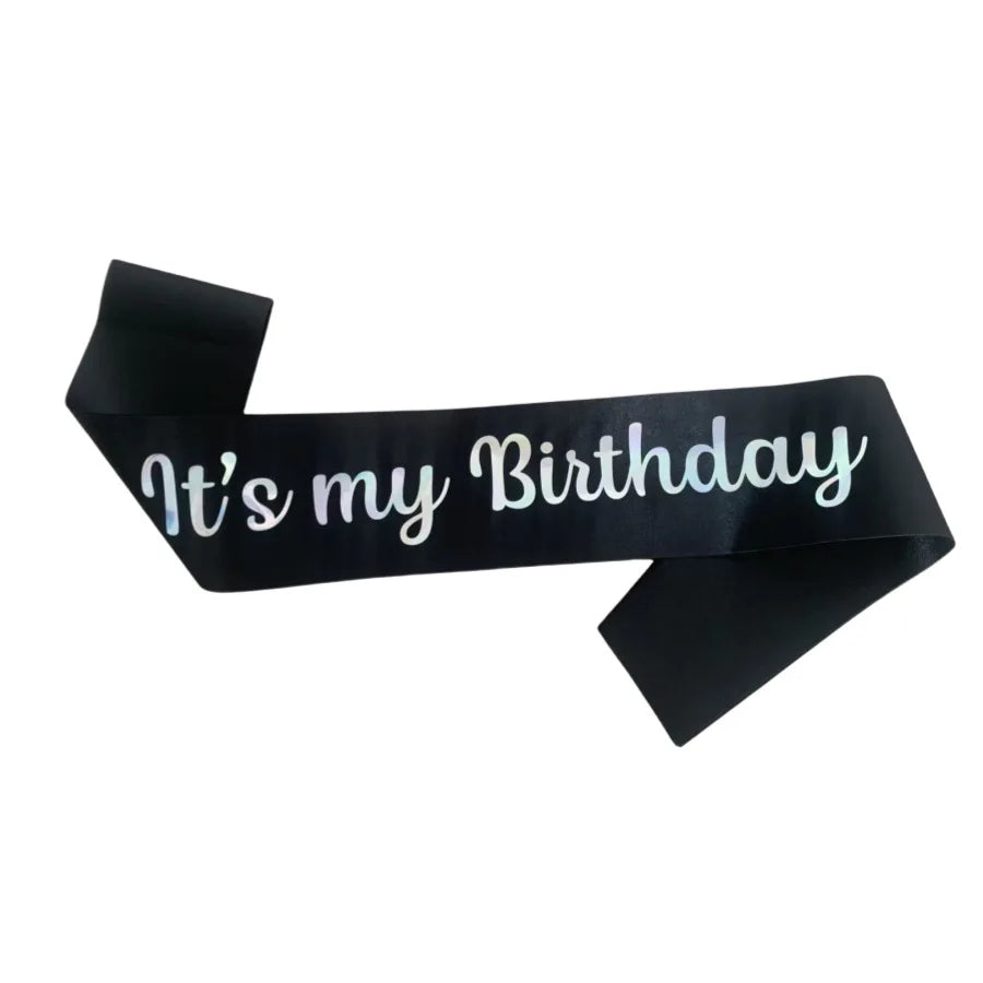 It's My Birthday Party Decoration with Strap, Etiquette Strap, Color Ding Cloth, Hot Stamped Belt, Ribbon