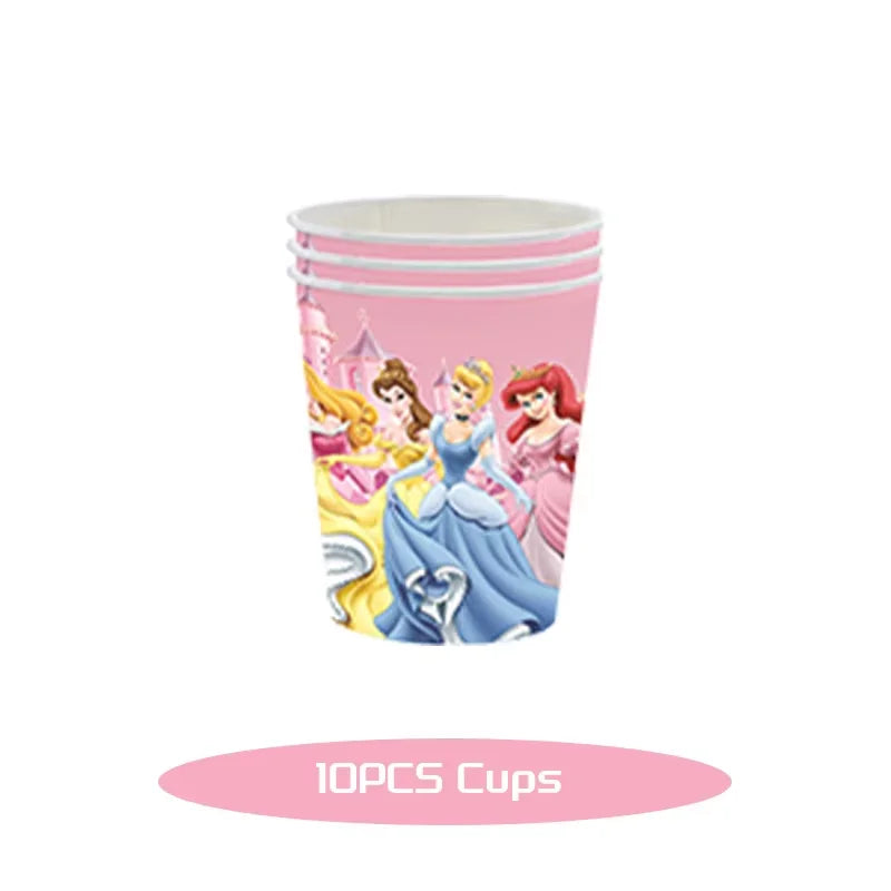 Princess Birthday Party Decorations Candy Gift Boxes Pink Princes Balloons Stickers Tableware Set Backdrop Party Favors Birthday