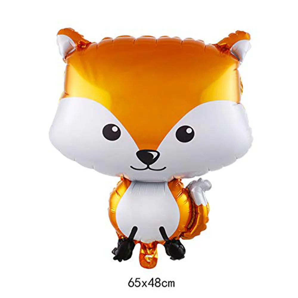 Woodland Animal Balloons Woodland Themed Baby Shower Birthday Fall Party Decor Fox Deer Tiger Bear Forest Animal Mylar Balloon