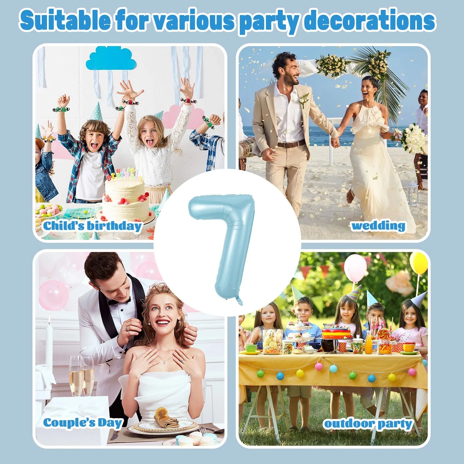 40inch Large Pearl Blue Number Balloons Jungle Safari Birthday Balloon Party Foil Balloon 0 1 2 3 4 5 6 7 8 9 globos Balls