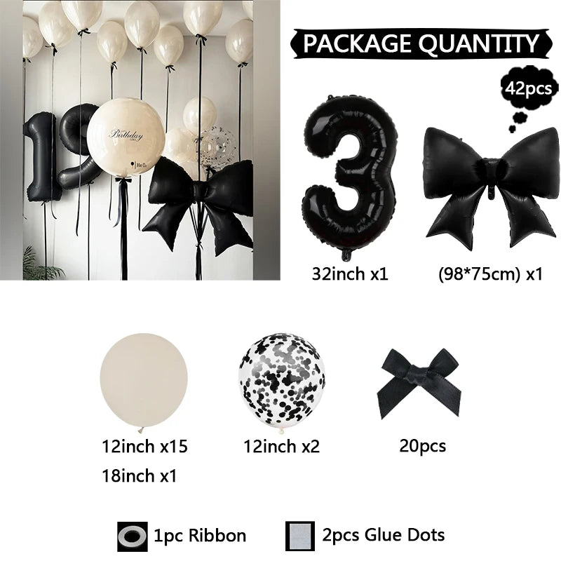 Schleifenballon Set 32 Zoll – Latexballons mit Schleife für Geburtstag, Hochzeit & Babyparty