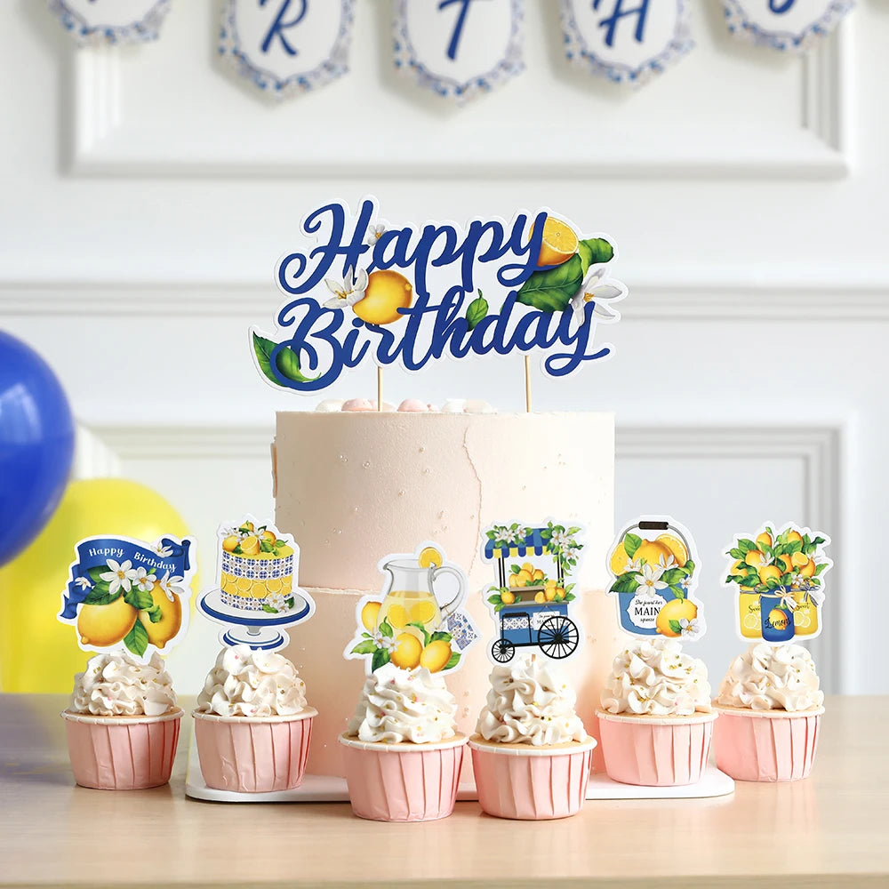 Happy Birthday Banner – Zitronen-Deko Set für Kindergeburtstag & Babyparty