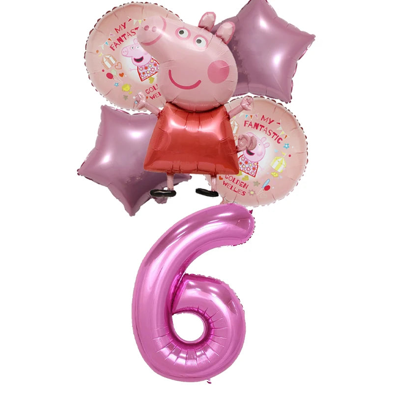 Peppa Pig Children Birthday Decorations Party Balloons Kawaii Cartoon Party Supplies Baby Shower Decorations Gender Reveal