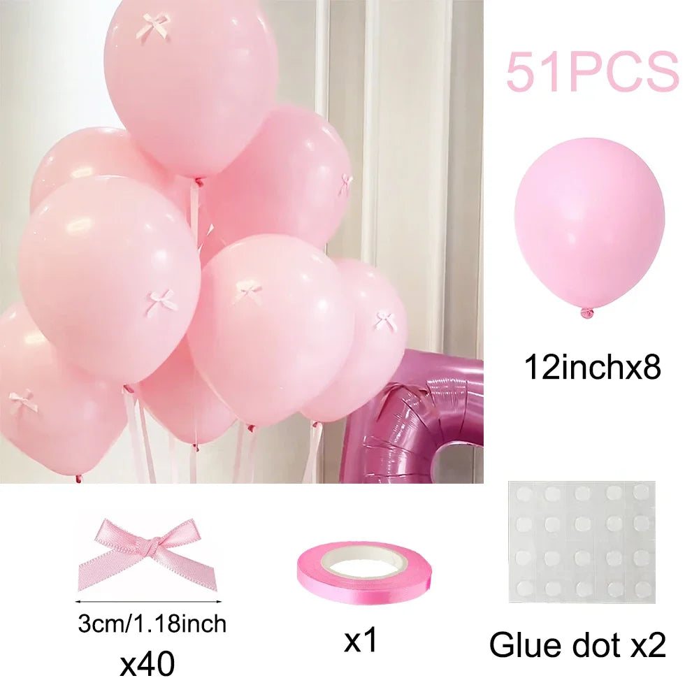 Schleifenballon Set aus Latex – Runde Ballons mit Mini-Schleife | Geburtstag, Hochzeit & Babyparty