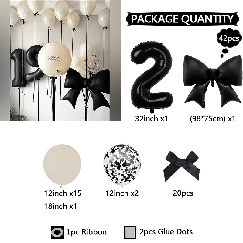 Schleifenballon Set 32 Zoll – Latexballons mit Schleife für Geburtstag, Hochzeit & Babyparty