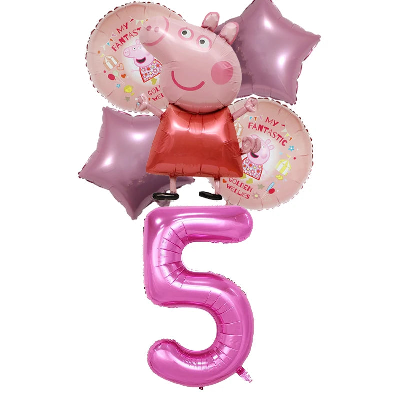 Peppa Pig Children Birthday Decorations Party Balloons Kawaii Cartoon Party Supplies Baby Shower Decorations Gender Reveal