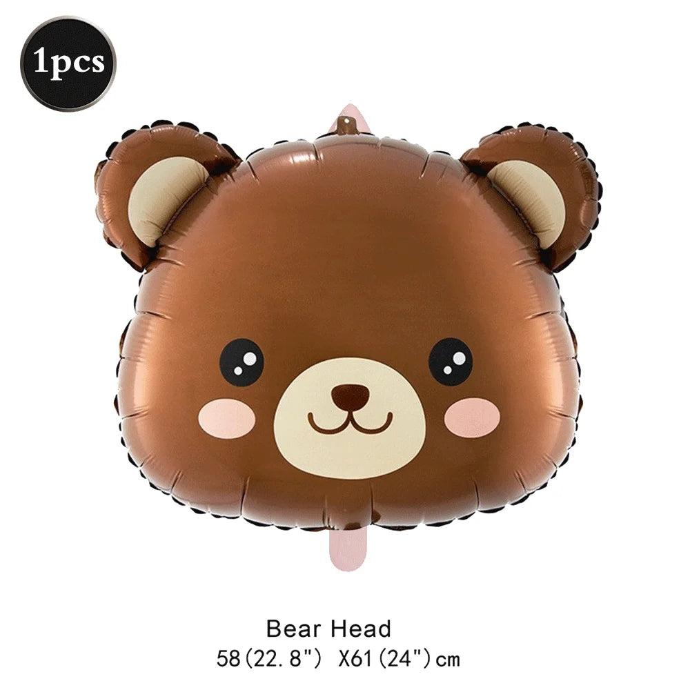 Teddybär Folienballon Set – Süßer Cartoon Bär in Rosa & Creme | Kindergeburtstag & Babyparty