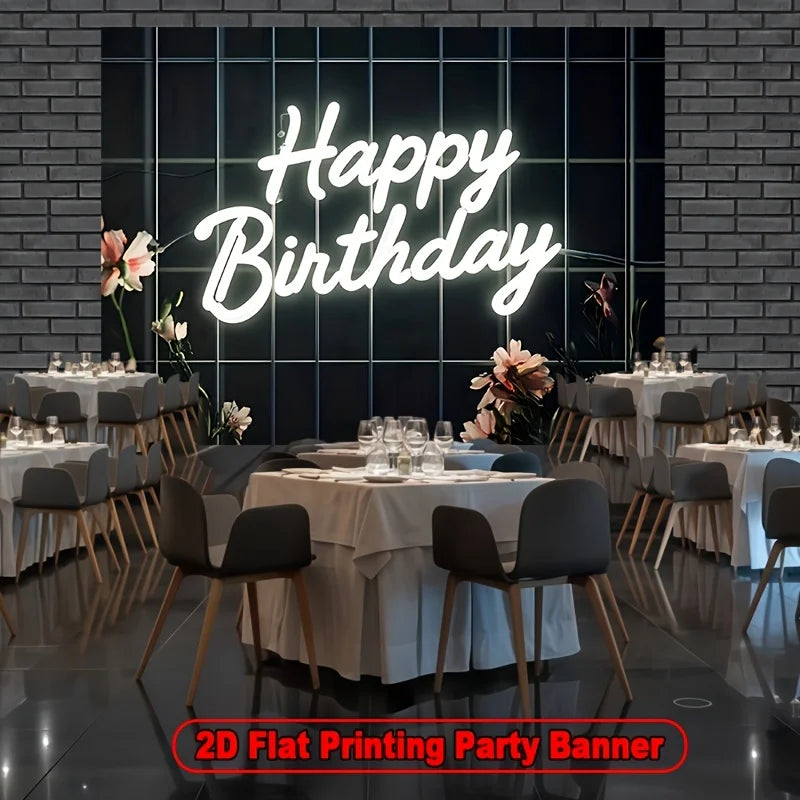 A neon sign for "Happy Birthday", suitable for home decoration, photography, weddings, birthdays, and Valentine's Day.