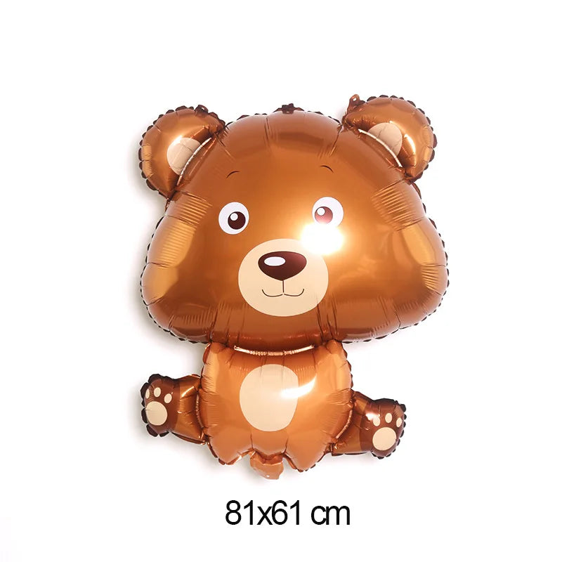 Woodland Animal Balloons Woodland Themed Baby Shower Birthday Fall Party Decor Fox Deer Tiger Bear Forest Animal Mylar Balloon