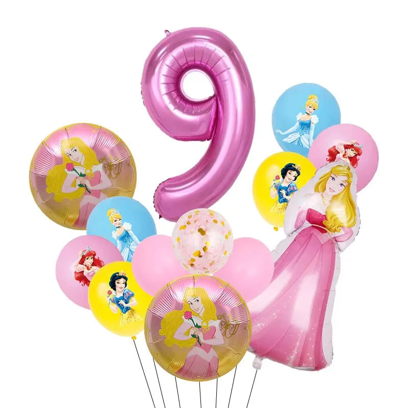 Princess Birthday Party Decorations Candy Gift Boxes Pink Princes Balloons Stickers Tableware Set Backdrop Party Favors Birthday
