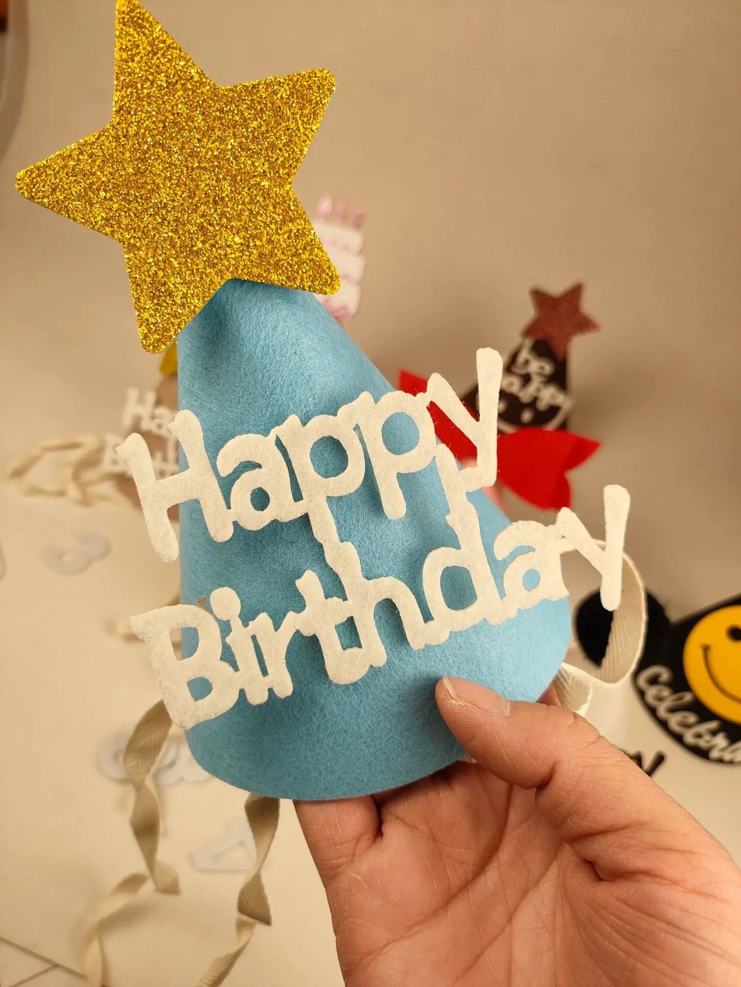 Birthday hat, Happy Birthday hat, 100th day, 1st birthday hat, children's party decoration, photo props，birthday gift