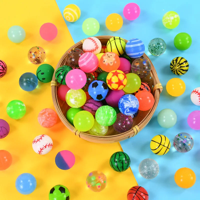 10-50Pcs Rubber Bouncy Ball Kids Favors Summer Birthday Party Gift for Guests Goody Pinata Fillers Prizes Bouncing Ball Toy 25mm
