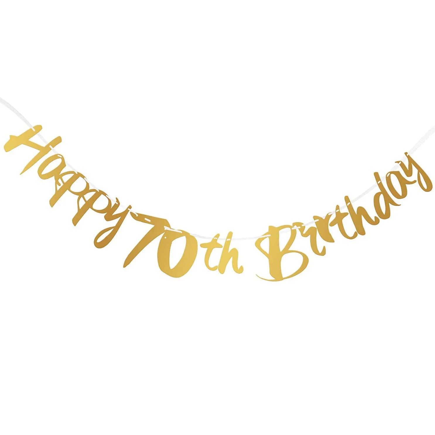 Glitzer Gold Happy Birthday Banner – Geburtstagsdeko für runde Geburtstage | 1. bis 80.