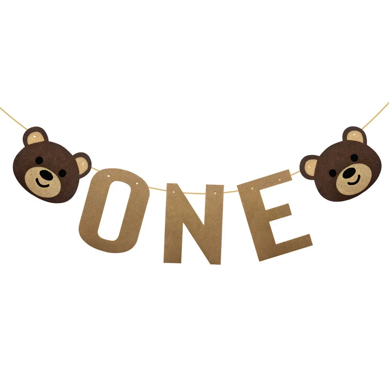 Süßes Bären Banner 1. Geburtstag – Wimpelgirlande für Jungen & Mädchen | Baby Shower & Party Deko | 11 Designs