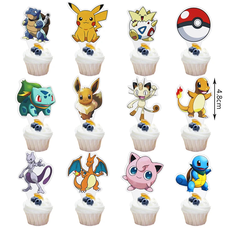 Pokemon Birthday Party Decoration New Ligntning Pikachu Balloon Kid Event Supplies Disposable Tableware Banner Backdrop Plate