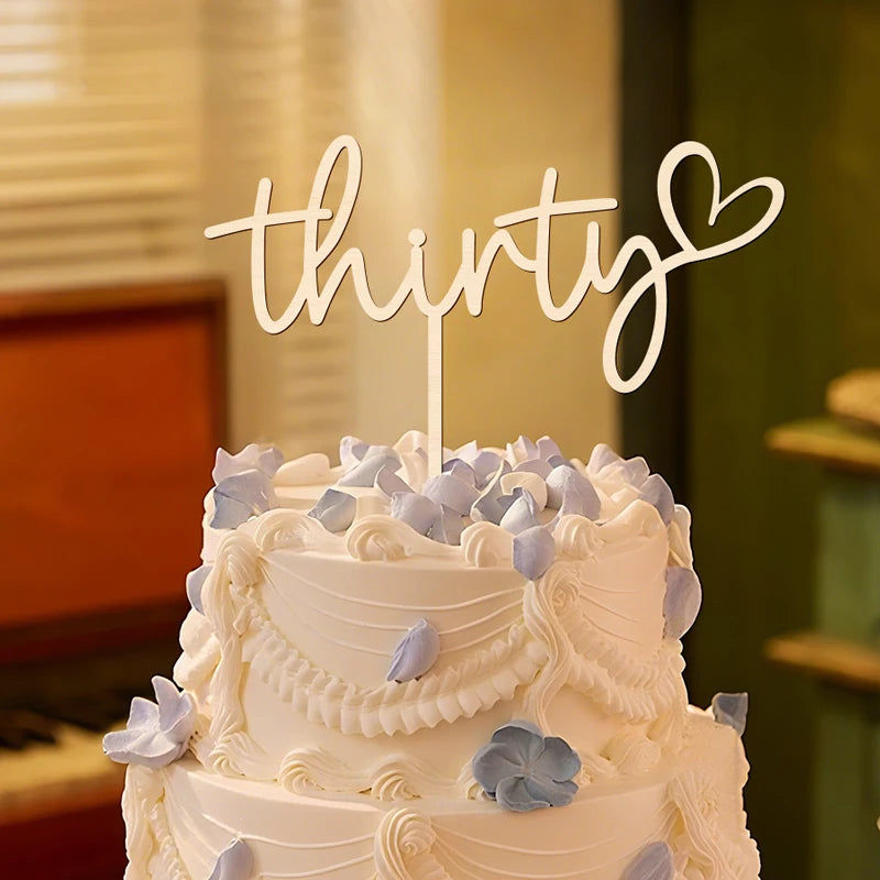 YOMDID Thirty Cake Topper 30th Birthday Cake Topper Cheers To 30 Years Old Cake Decoration 30th Wedding Anniversary Decorations
