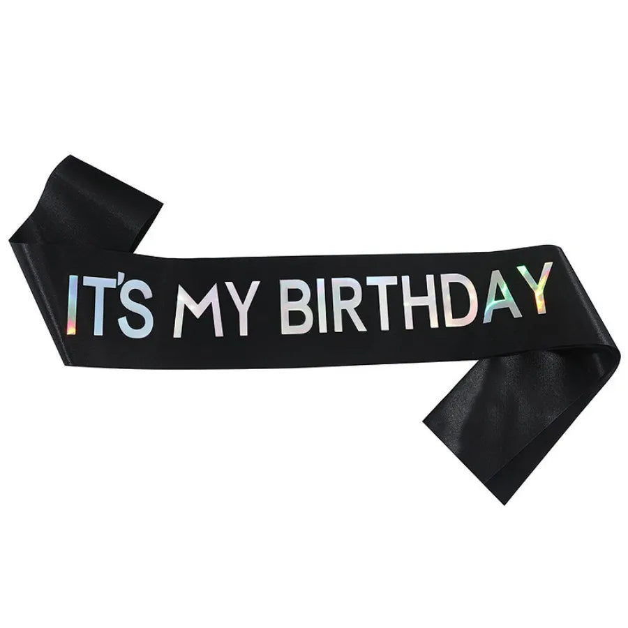 It's My Birthday Party Decoration with Strap, Etiquette Strap, Color Ding Cloth, Hot Stamped Belt, Ribbon