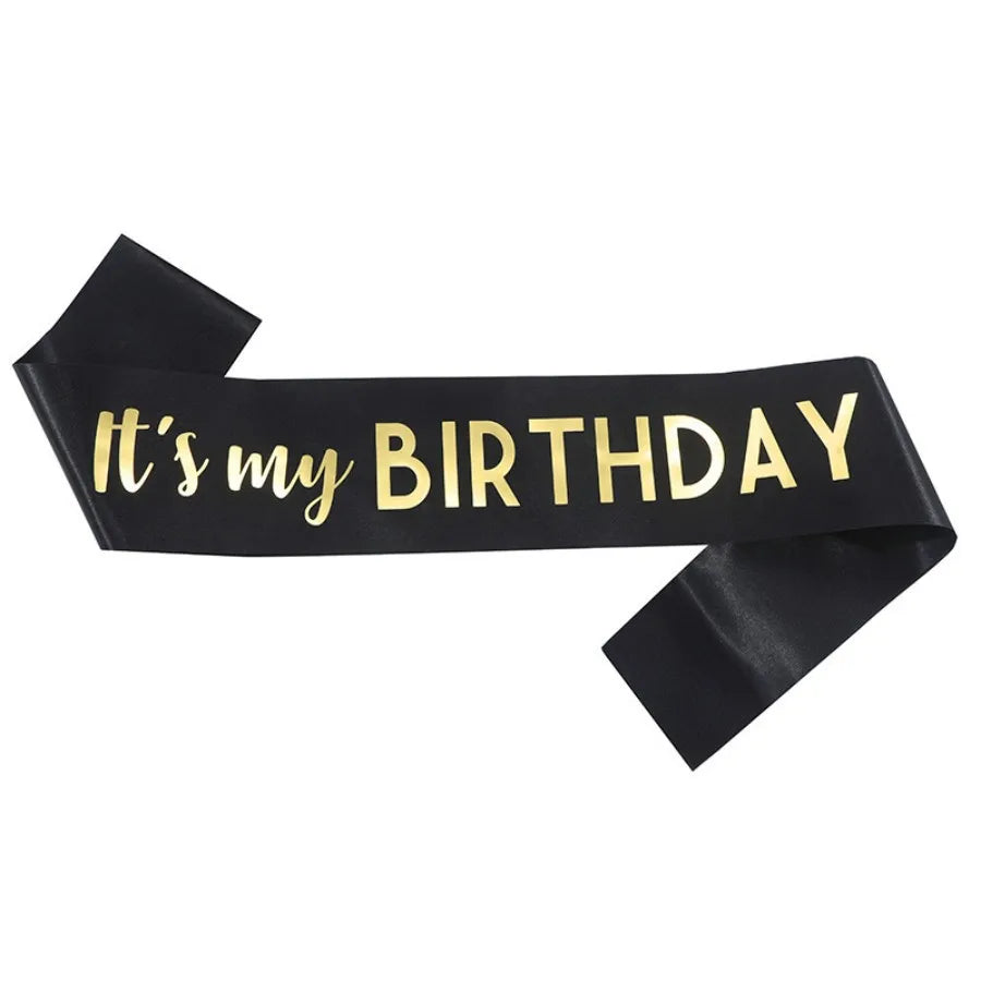 It's My Birthday Party Decoration with Strap, Etiquette Strap, Color Ding Cloth, Hot Stamped Belt, Ribbon