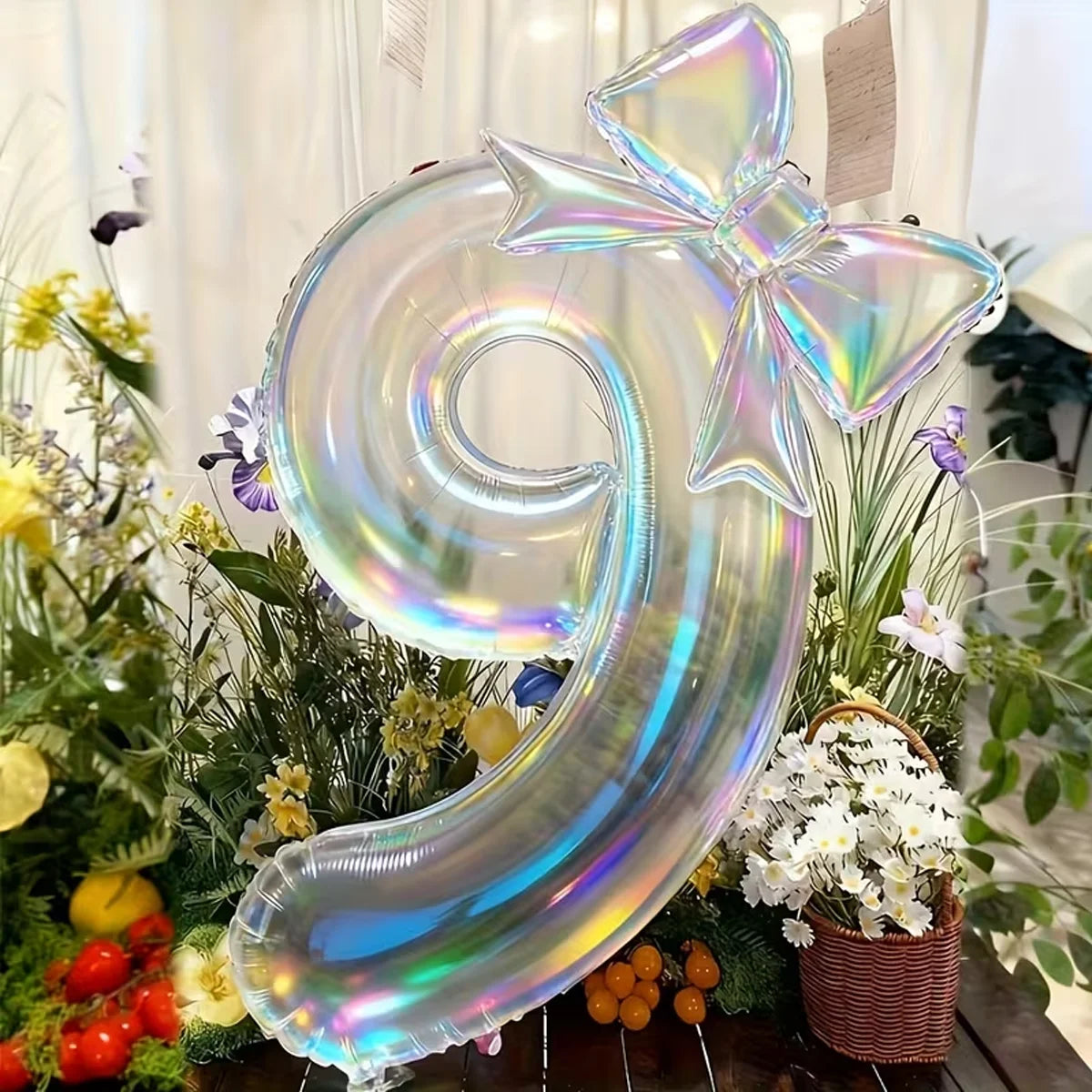 2er-Set Transparente Zahlenballons 0–9 mit Schleife – Geburtstag & Party Deko